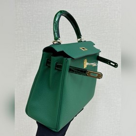 Kelly touch 25 см, кожа крокодила с глянцевой поверхностью, кожа 