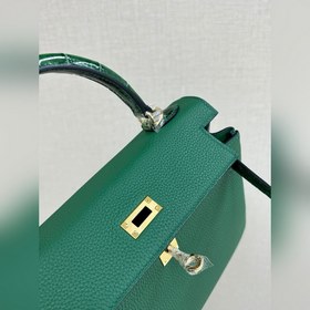 Kelly touch 25 см, кожа крокодила с глянцевой поверхностью, кожа 