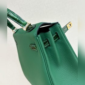 Kelly touch 25 см, кожа крокодила с глянцевой поверхностью, кожа 