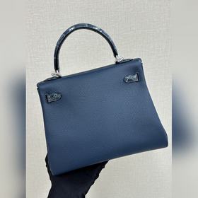 Kelly touch 25 см, кожа крокодила с глянцевой поверхностью, кожа 