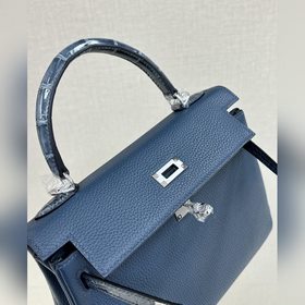 Kelly touch 25 см, кожа крокодила с глянцевой поверхностью, кожа 