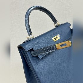 Kelly touch 25 см, кожа крокодила с глянцевой поверхностью, кожа 