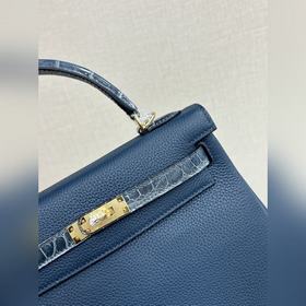 Kelly touch 25 см, кожа крокодила с глянцевой поверхностью, кожа 