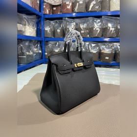 Фотографии мастерской Birkin Platinum, черная золотая застежка, 2