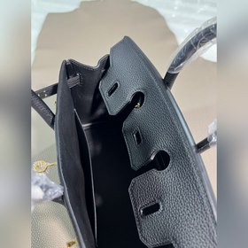 Фотографии мастерской Birkin Platinum, черная золотая застежка, 2