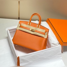 Ручная восковая нить   B Hermès Orange с золотой пряжкой Даже