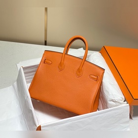 Ручная восковая нить   B Hermès Orange с золотой пряжкой Даже