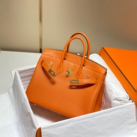Ручная восковая нить   B Hermès Orange с золотой пряжкой Даже