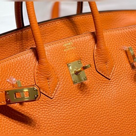 Ручная восковая нить   B Hermès Orange с золотой пряжкой Даже