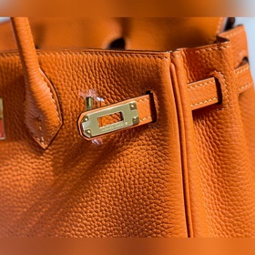 Ручная восковая нить   B Hermès Orange с золотой пряжкой Даже