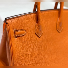 Ручная восковая нить   B Hermès Orange с золотой пряжкой Даже