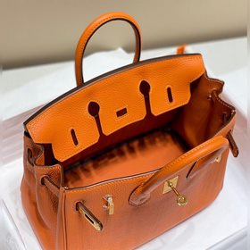 Ручная восковая нить   B Hermès Orange с золотой пряжкой Даже