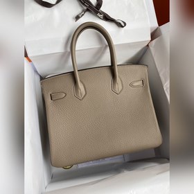 Ручная работа Birkin 30 см, импортная кожа Togo, серо-коричневый,