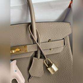 Ручная работа Birkin 30 см, импортная кожа Togo, серо-коричневый,