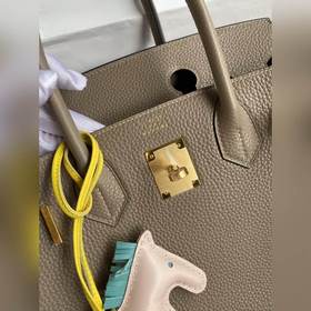 Ручная работа Birkin 30 см, импортная кожа Togo, серо-коричневый,