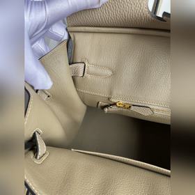 Ручная работа Birkin 30 см, импортная кожа Togo, серо-коричневый,