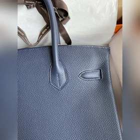 Ручная работа Birkin 30 см, импортная кожа Togo, темно-синяя, зол