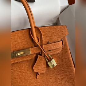 Ручная работа Birkin 30 см, импортная кожа Togo, оранжевый цвет,