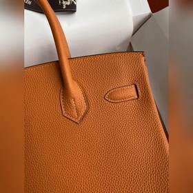 Ручная работа Birkin 30 см, импортная кожа Togo, оранжевый цвет,