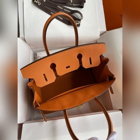 Ручная работа Birkin 30 см, импортная кожа Togo, оранжевый цвет, 