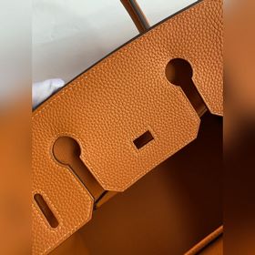Ручная работа Birkin 30 см, импортная кожа Togo, оранжевый цвет, 