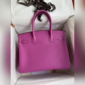 Ручная работа Birkin 30 см, импортная кожа Togo, цвет «юйлань» (б