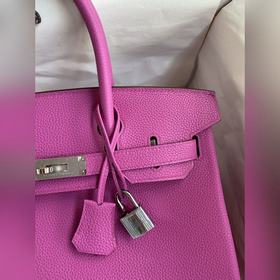 Ручная работа Birkin 30 см, импортная кожа Togo, цвет «юйлань» (б
