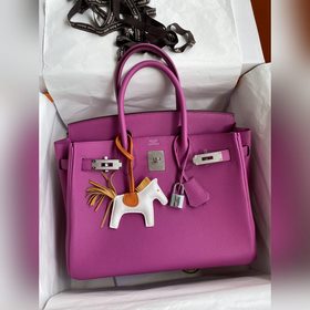 Ручная работа Birkin 30 см, импортная кожа Togo, цвет «юйлань» (б