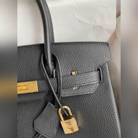 Ручная работа Birkin 30 см, импортная кожа Togo, черный цвет, зол