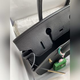 Ручная работа Birkin 30 см, импортная кожа Togo, черный цвет, зол
