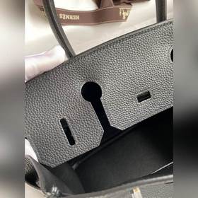 Ручная работа Birkin 30 см, импортная кожа Togo, черный, серебрян