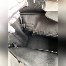 Ручная работа Birkin 30 см, импортная кожа Togo, черный, серебрян