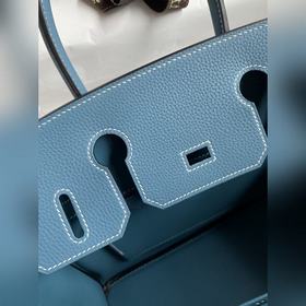 Ручная работа Birkin 30 см, импортная кожа Togo, джинсовый синий,