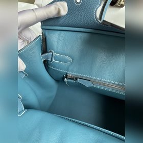 Ручная работа Birkin 30 см, импортная кожа Togo, джинсовый синий,