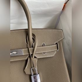 Ручная работа Birkin 30 см, импортная кожа Togo, серый цвет, сере