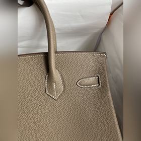Ручная работа Birkin 30 см, импортная кожа Togo, серый цвет, сере