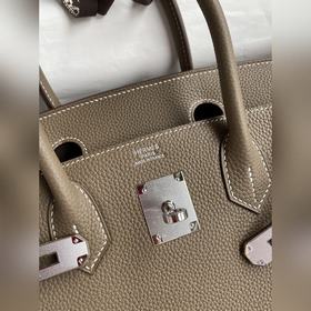 Ручная работа Birkin 30 см, импортная кожа Togo, серый цвет, сере