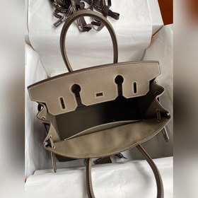 Ручная работа Birkin 30 см, импортная кожа Togo, серый цвет, сере