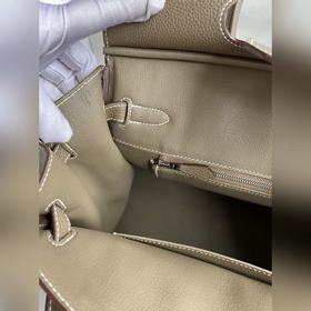 Ручная работа Birkin 30 см, импортная кожа Togo, серый цвет, сере