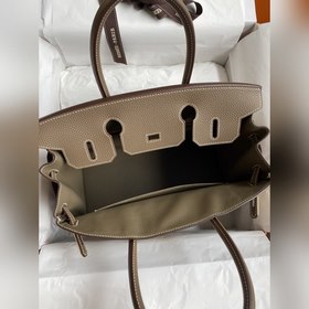 Ручная работа Birkin 30 см, импортная кожа Togo, серый цвет, золо