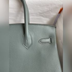 Ручная работа Birkin 30 см, импортная кожа Togo, миндально-зелены