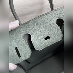 Ручная работа Birkin 30 см, импортная кожа Togo, миндально-зелены