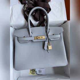 Ручная работа Birkin 30 см, импортная кожа Togo, ледниково-синий,