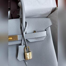 Ручная работа Birkin 30 см, импортная кожа Togo, ледниково-синий,