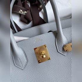 Ручная работа Birkin 30 см, импортная кожа Togo, ледниково-синий,