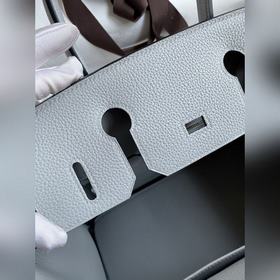 Ручная работа Birkin 30 см, импортная кожа Togo, ледниково-синий,