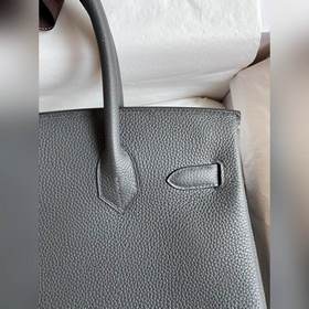 Ручная работа Birkin 30 см, импортная кожа Togo, серый цвет, розо