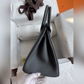 Ручная работа Birkin 30 см, импортная кожа Togo, серый цвет, розо