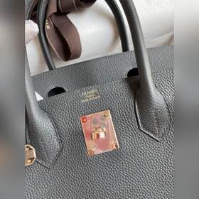 Ручная работа Birkin 30 см, импортная кожа Togo, серый цвет, розо