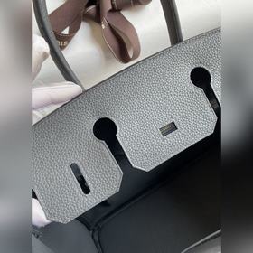 Ручная работа Birkin 30 см, импортная кожа Togo, серый цвет, розо